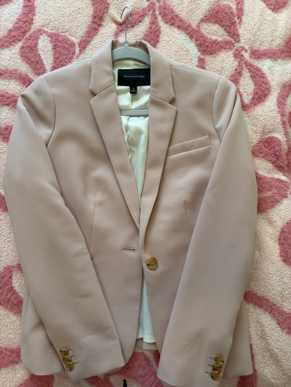 Banana Republic Light Blush Pink Single-Button Blazer